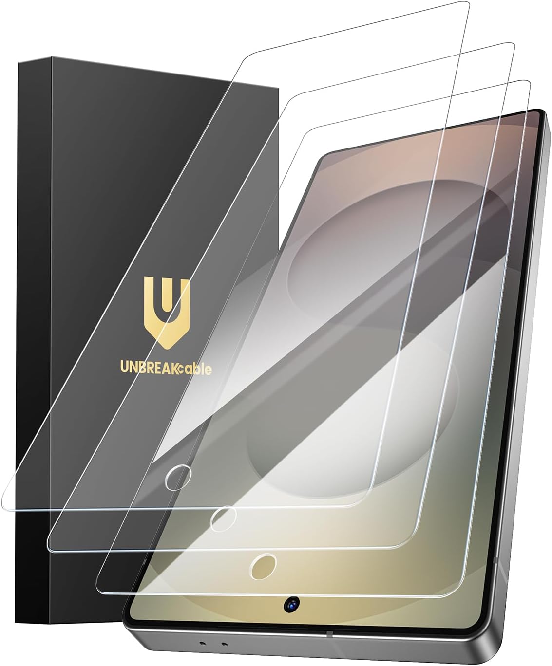 UNBREAKcable Screen Protector for Samsung Galaxy S25 Ultra [3-Pack] [9H] [Fingerprint Friendly] [HD Clarity] [Anti-Scratch] [Bubble-Free] [Easy Installation] Tempered Glass 6.9 Inch