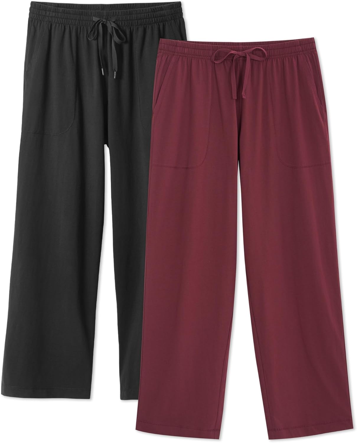 DAVID ARCHY Men's Pajama Pants Cotton Comfy Sleep Bottoms, Lightweight Lounge Pants with Pockets Soft Sleepwear PJs, 2 Pack