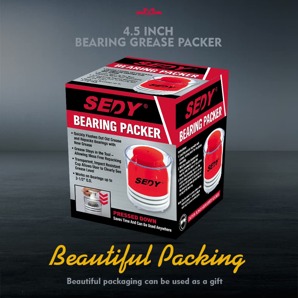 Premium Bearing Packer Kit, Handy Wheel Bearing Packer Tool Portable Wheel Bearing Grease Packer, Effortlessly Flushes Old Grease and Repacks Wheel Bearings
