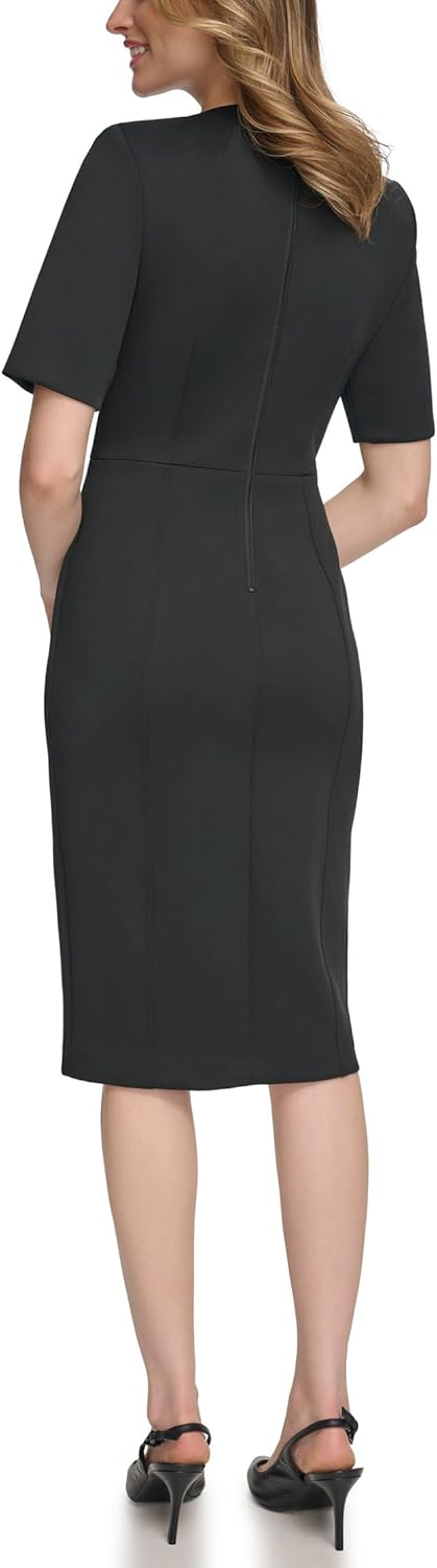 Calvin Klein Scuba Short Sheath Dress with Cutout Detail