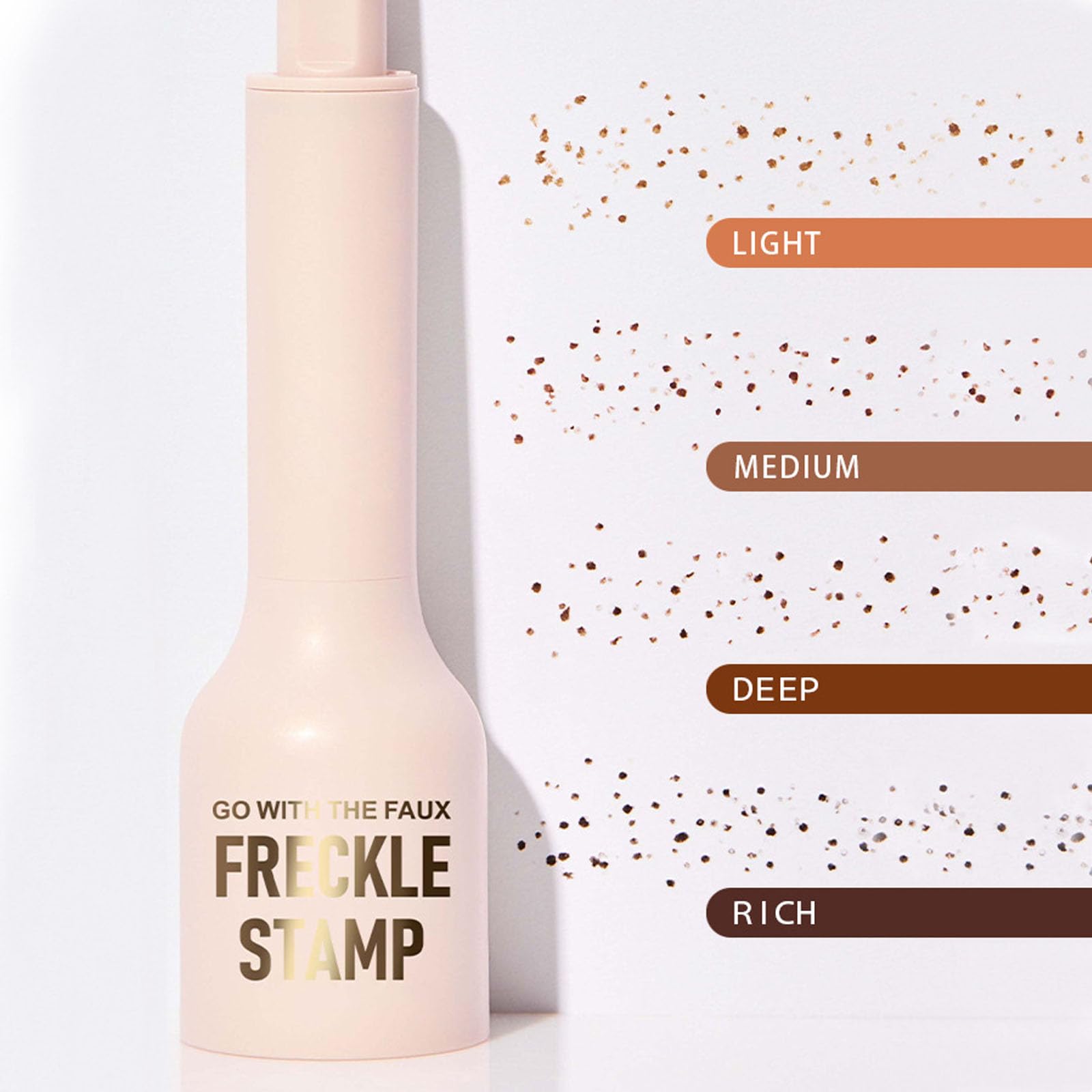 ARCHIDATE Faux Freckle Stamp Pen, Waterproof Fake Freckles Stain Marker with 5-Point Precision Freckle Stamp Cushion, Quick Dry, Long Lasting Freckles Natural Sunkissed Makeup (Light)