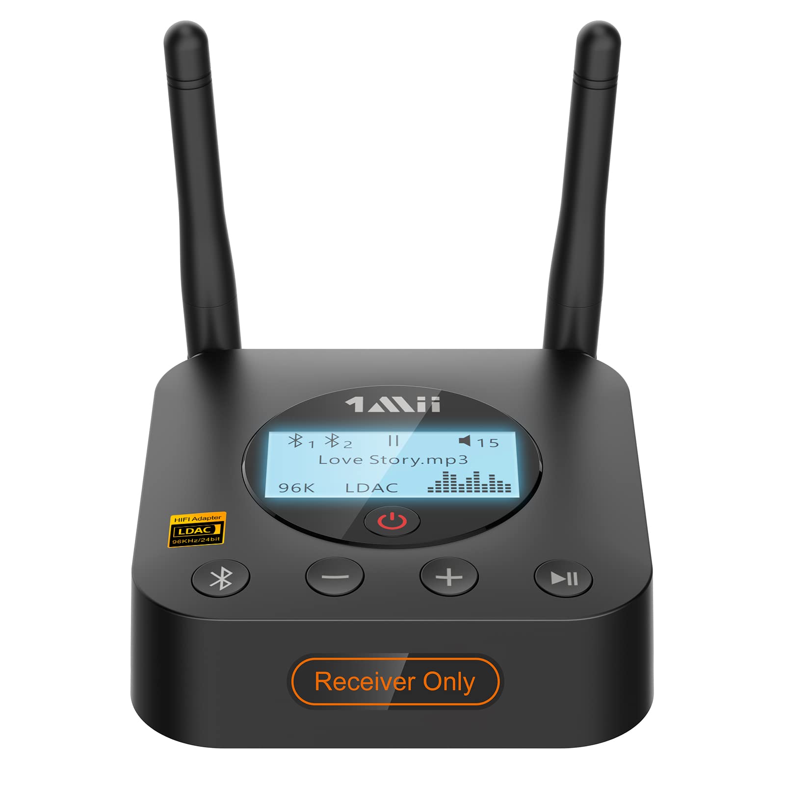 [Upgraded] 1Mii B06Pro Long Range Bluetooth Receiver, HiFi Wireless Audio Adapter, Bluetooth 5.1 Receiver with 3D Surround aptX HD Low Latency Optical RCA AUX 3.5mm Coaxial for Home Stereo System