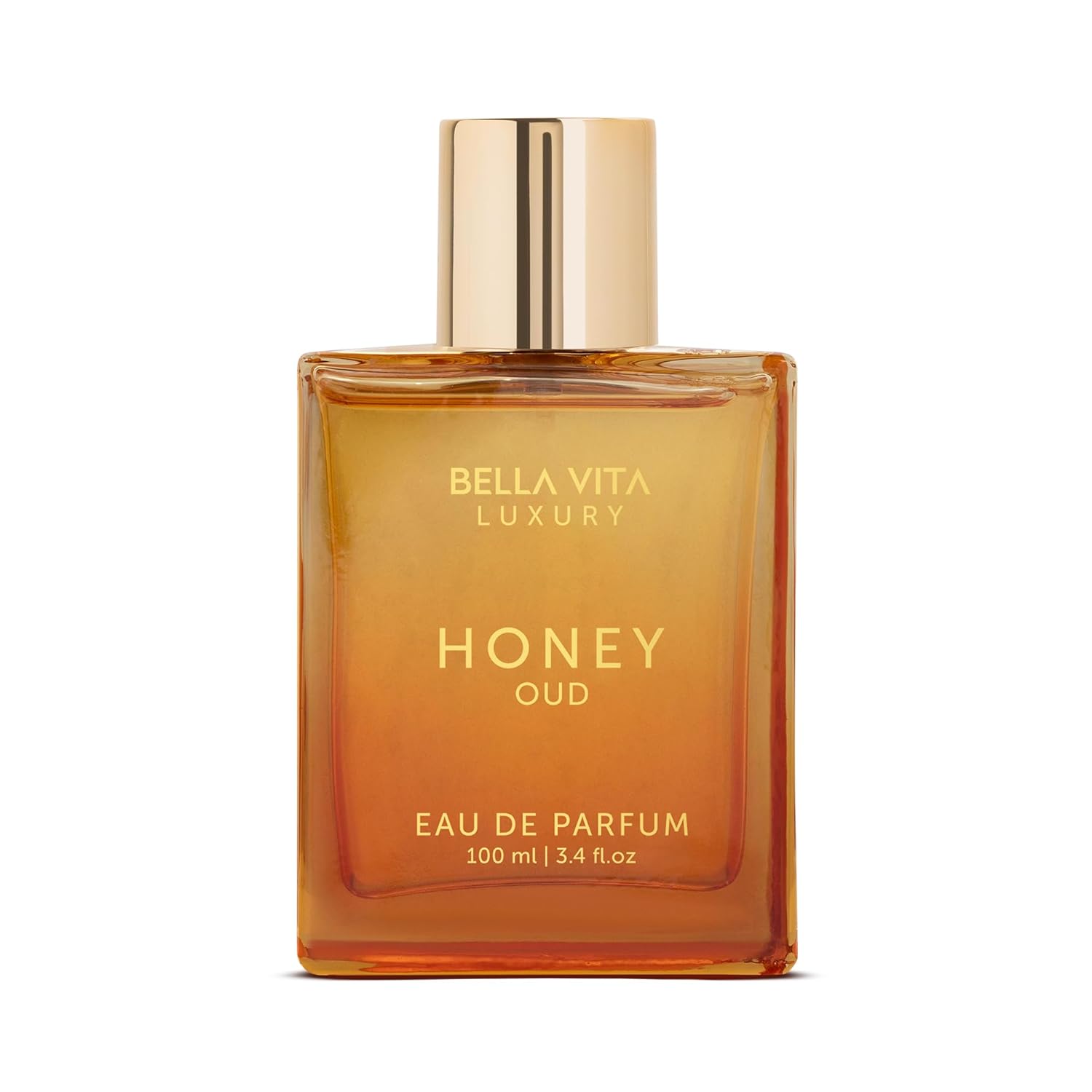 BellaVita Luxury Honey Oud Eau de Parfum (3.4 fl. oz.) | Patchouli, Vanilla, Bergamot, Floral & Spicy + Made with Clean & Vegan Essentials Oils + Cruelty Free | Long-Lasting Unisex Fragrance