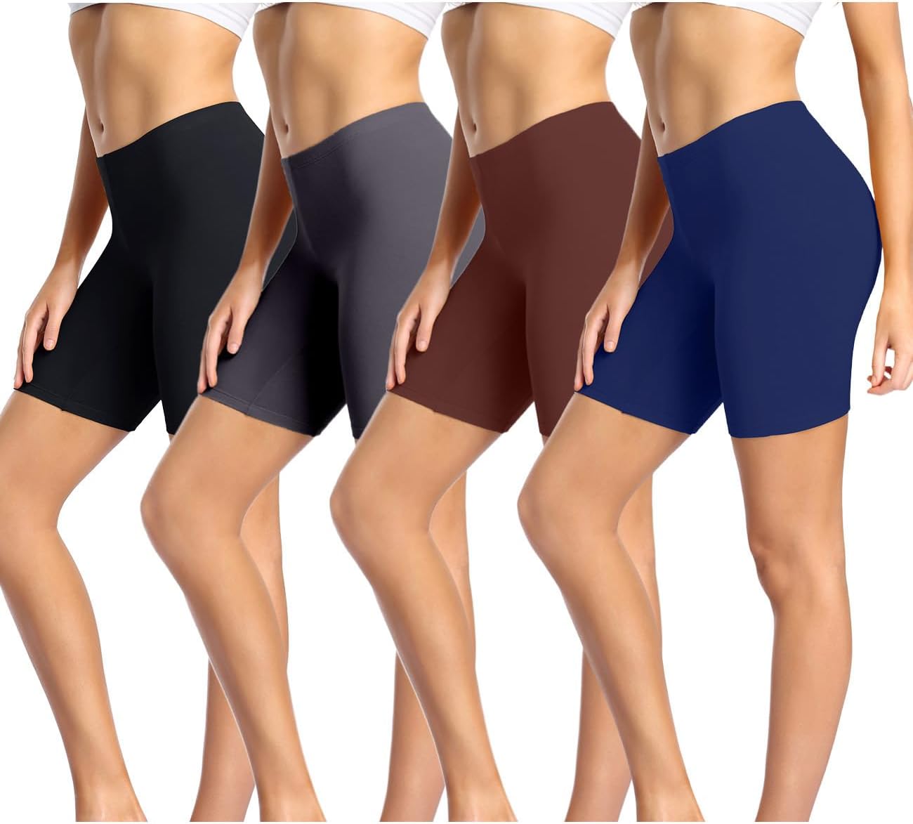 wirarpa Women's Cotton Boy Shorts Underwear Anti Chafing Soft Biker Short Plus Boy Shorts Panties 4 Pack