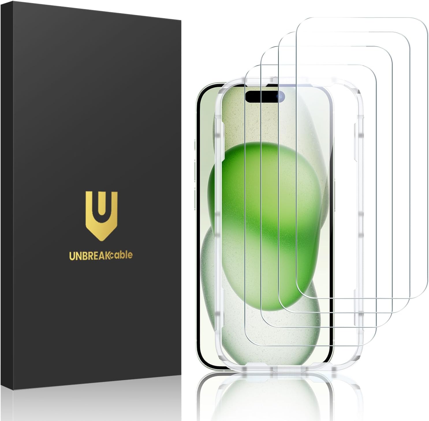 UNBREAKcable 4-Pack Screen Protector for iPhone 17, Double Shatterproof Tempered Glass [Easy Installation Frame] [9H Hardness] [99.99% HD Clear] [Case Friendly] for iPhone 6.3 inch