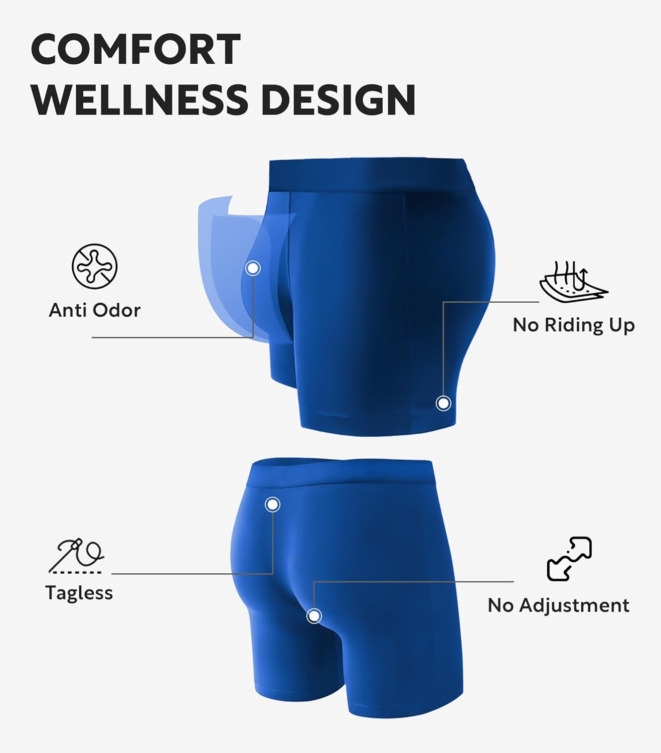 DAVID ARCHY Men's Ultra Soft Underwear Micro Modal Breathable Moisture Wicking Seamless Underwear for Men Multipack