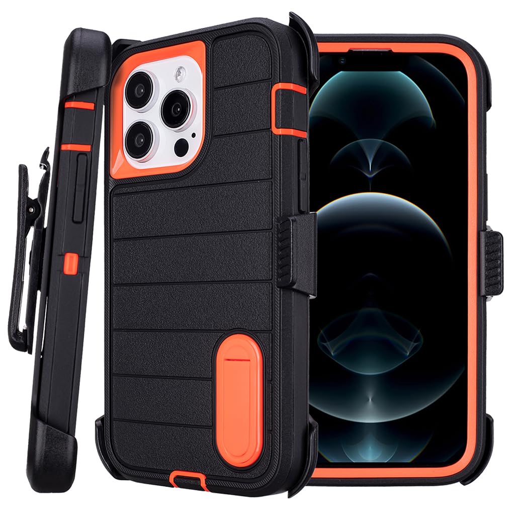 Phone Cases for iPhone 12 Pro Max Case Black with Belt Clip,3 Layers of Sturdy,Military Grade Shockproof ProMax Holster Protective Cases for Heavy Duty iPhone 12 Pro Max Phone Case Black Blue