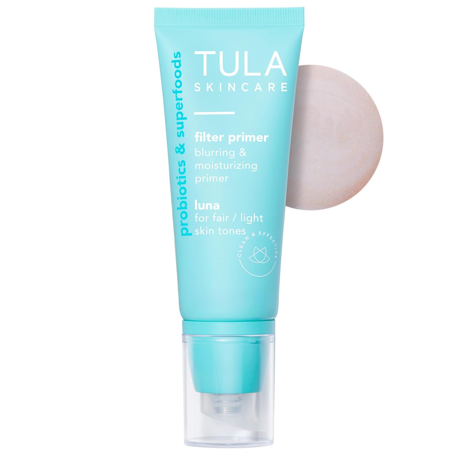 TULA Skin Care Face Filter Blurring and Moisturizing Primer - Luna, Evens the Appearance of Skin Tone & Redness, Hydrates & Improves Makeup Wear, 1fl oz