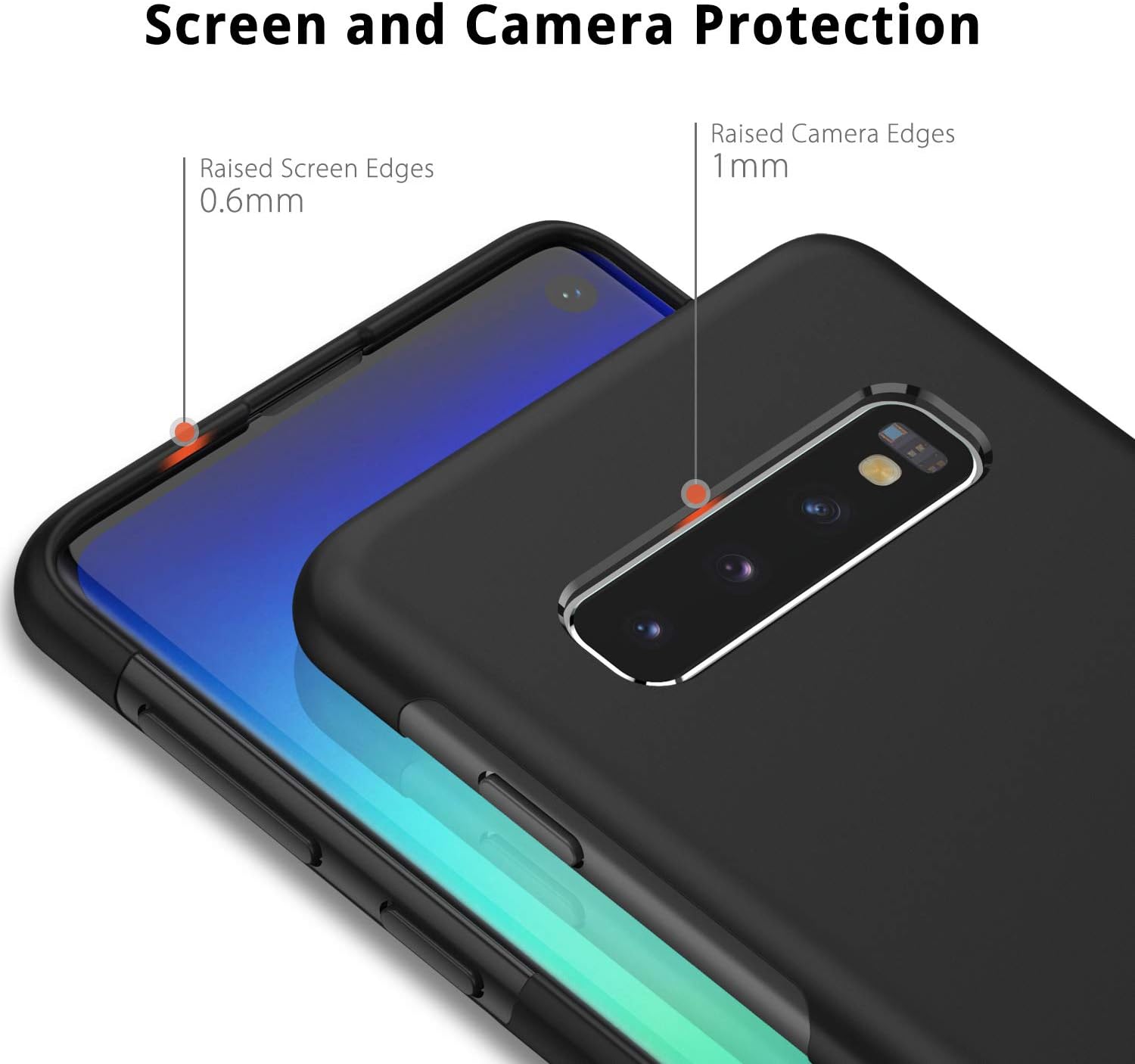 UNBREAKcable Samsung Galaxy S10 Case (6.1 Inch) - Ultra-Thin Frosted TPU Silicone Protective Case for Galaxy S10 [Shockproof & Non-Slip & Anti-Fingerprint] - Black