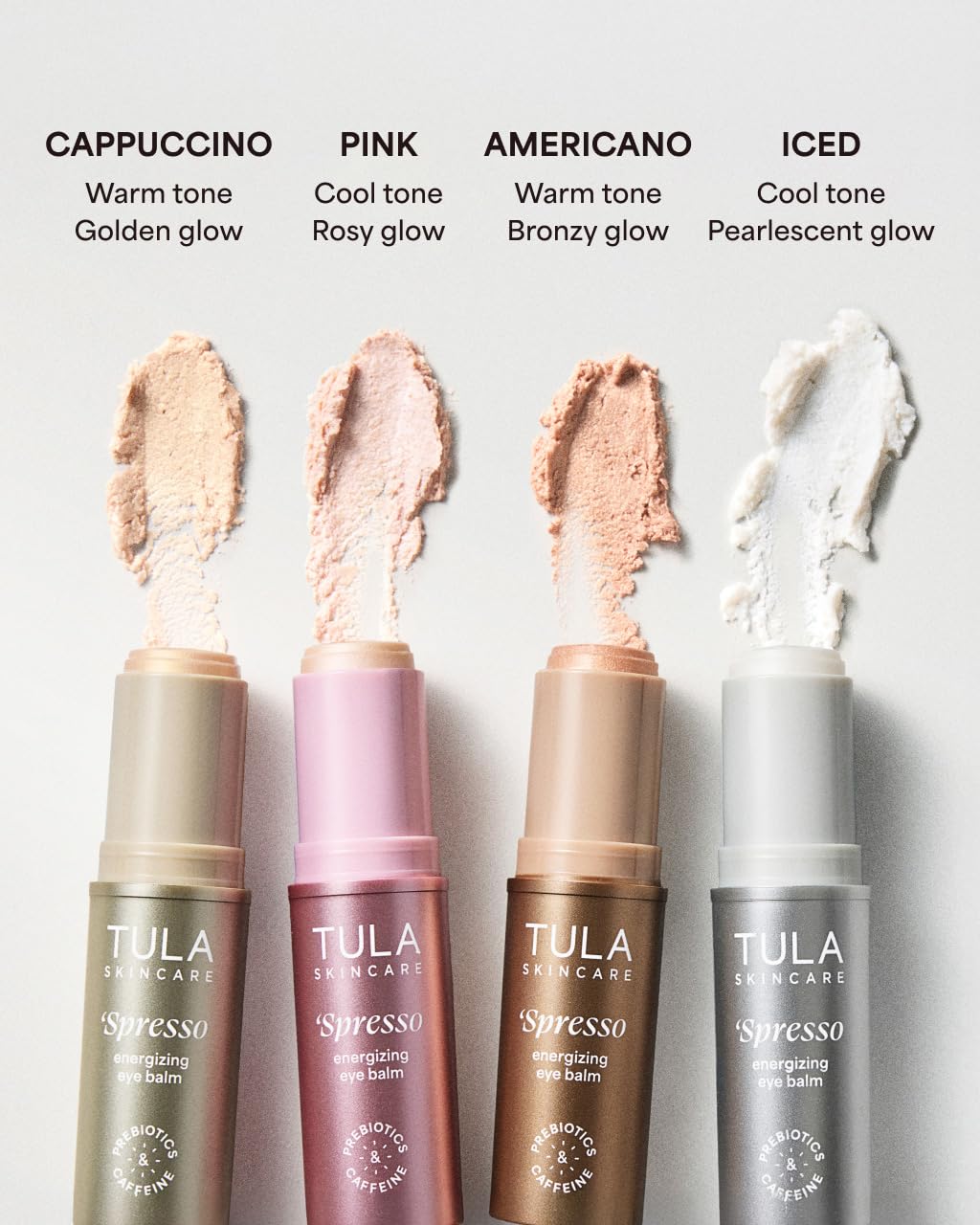 TULA Skin Care Spresso Energizing Eye Balm - Energizing & Hydrating Caffeine Under Eye Treatment for Dark Circles, Portable and Perfect to Use On-the-go, 0.35 oz.