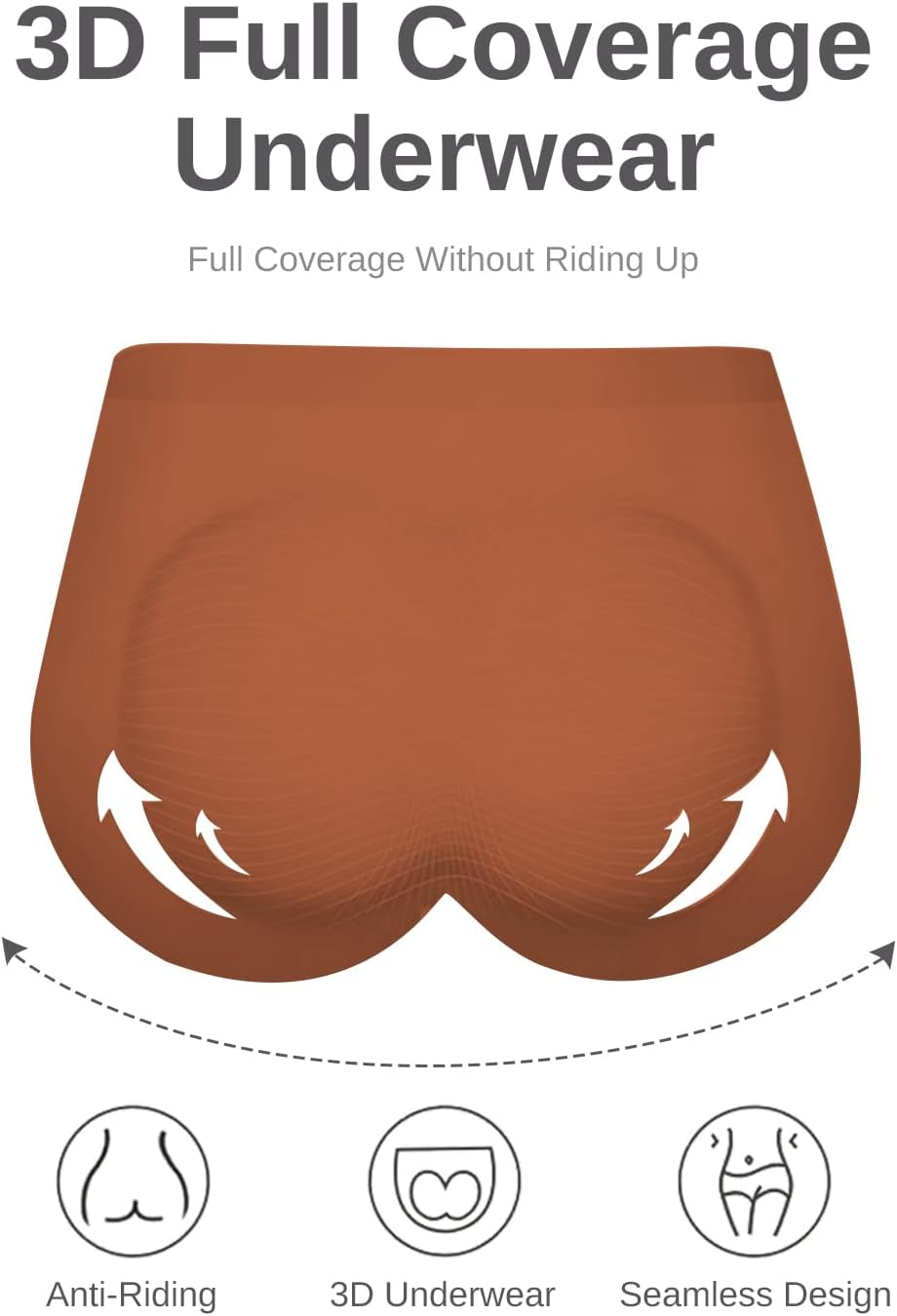 Womens Underwear Seamless High Waisted Briefs Silky Stretch No Show Breathable Full Coverage Ladies Panties 6 Pack