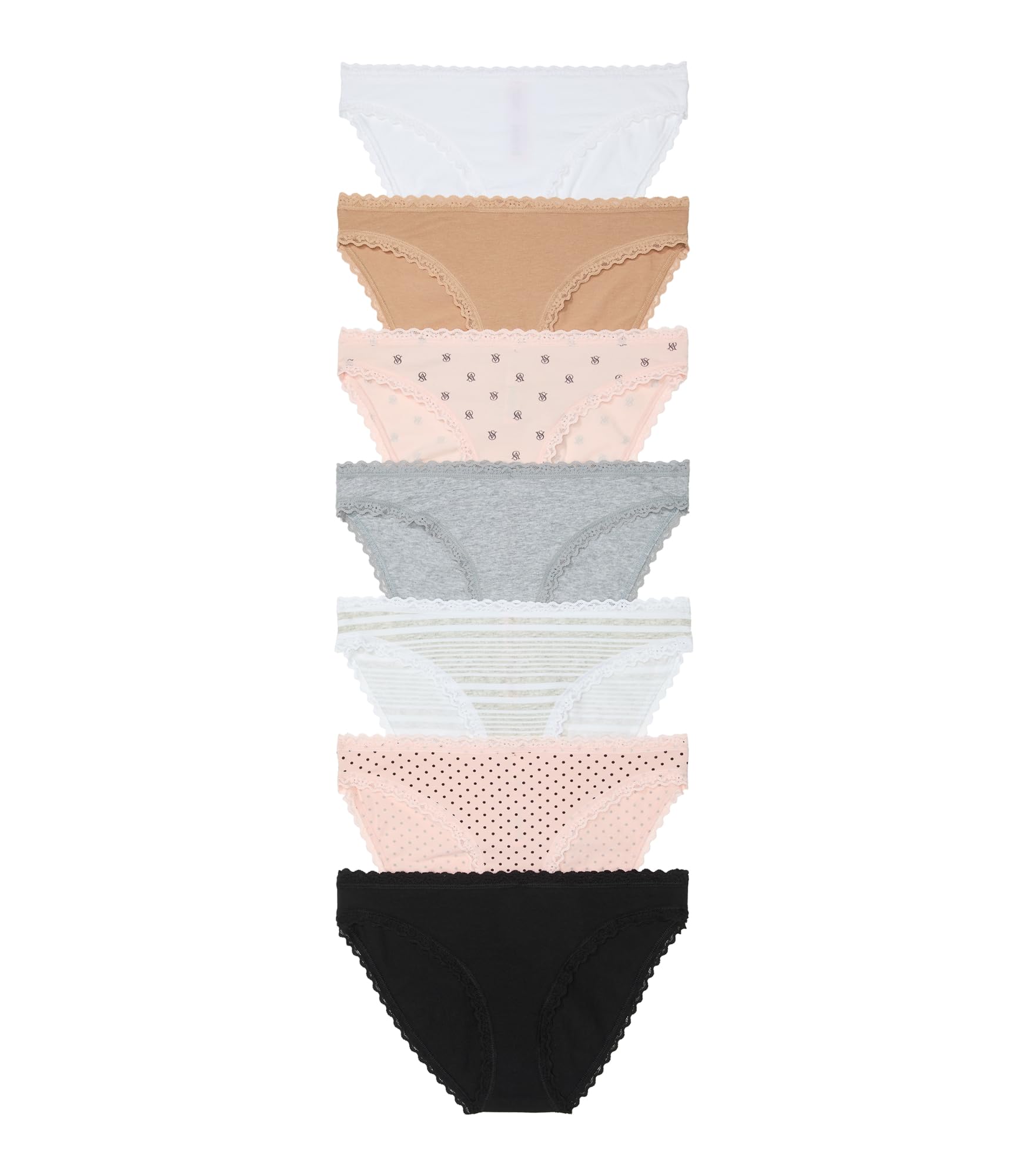 Victoria's Secret Women's Cotton Bikini Underwear, Moderate Coverage Panties for Women, Multi Pack (XS-XXL)