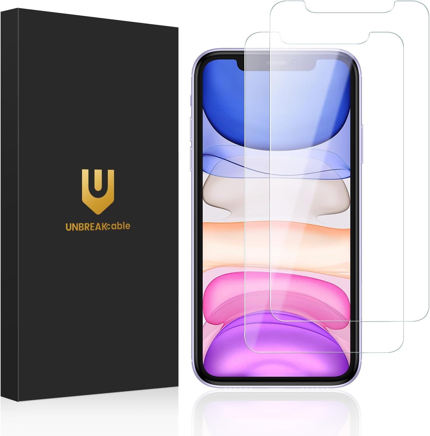 UNBREAKcable Shatterproof Tempered Glass Screen Protector for iPhone 12/12 Pro [2-Pack] [99.99% HD Clear] [Easy Installation Frame] [9H Hardness] [Full Coverage] [Bubble Free] for Apple 6.1''