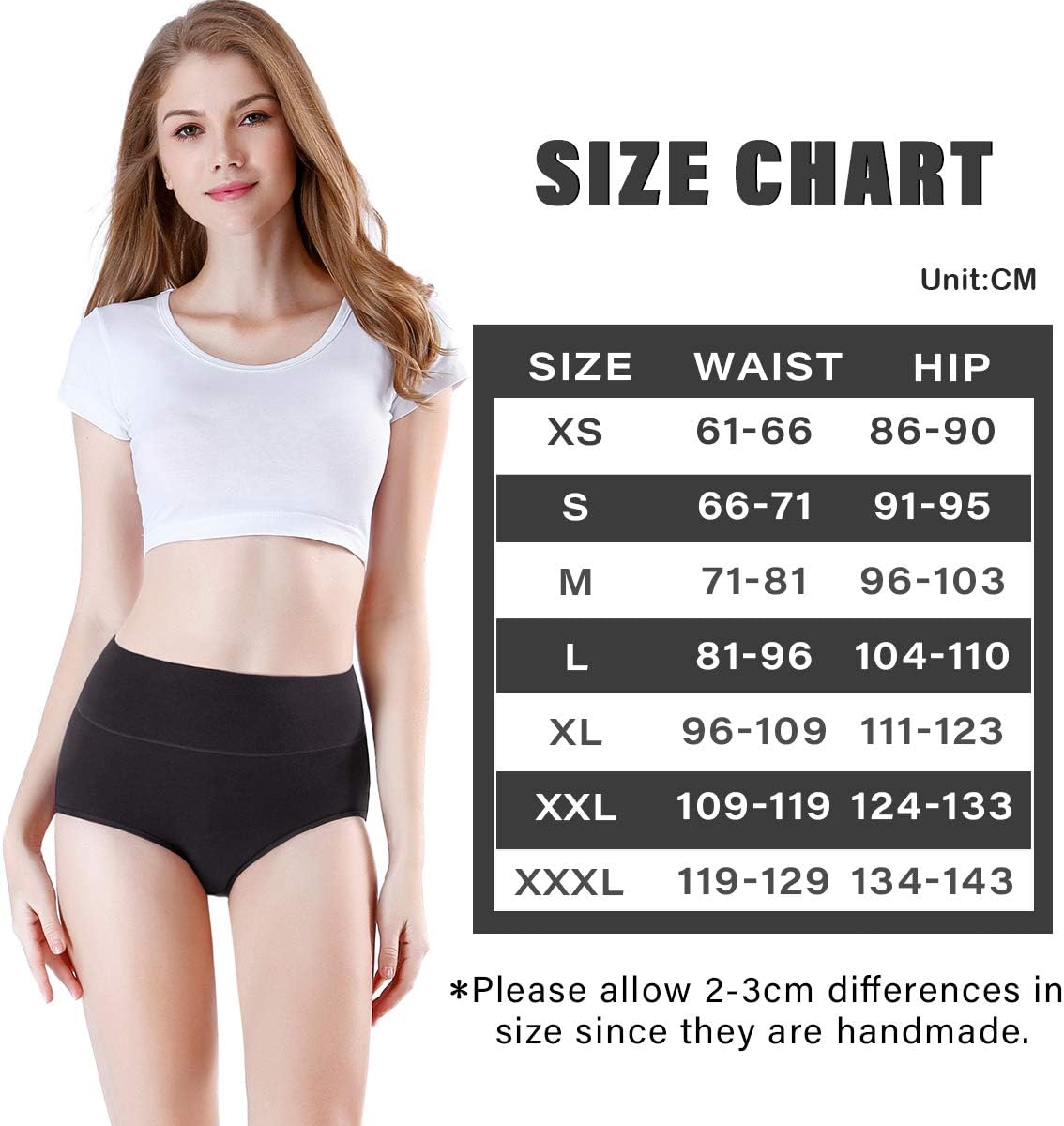 wirarpa Women's Cotton Underwear High Waisted Ladies Panties Full Coverage Briefs 4 Pack (Regular & Plus Size)