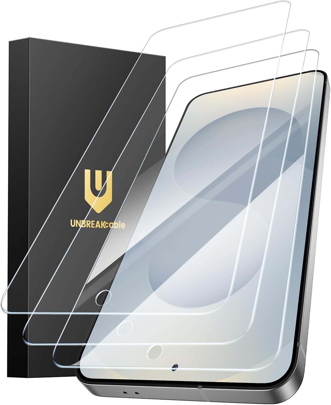 UNBREAKcable Screen Protector for Samsung Galaxy S25 Ultra [3-Pack] [9H] [Fingerprint Friendly] [HD Clarity] [Anti-Scratch] [Bubble-Free] [Easy Installation] Tempered Glass 6.9 Inch