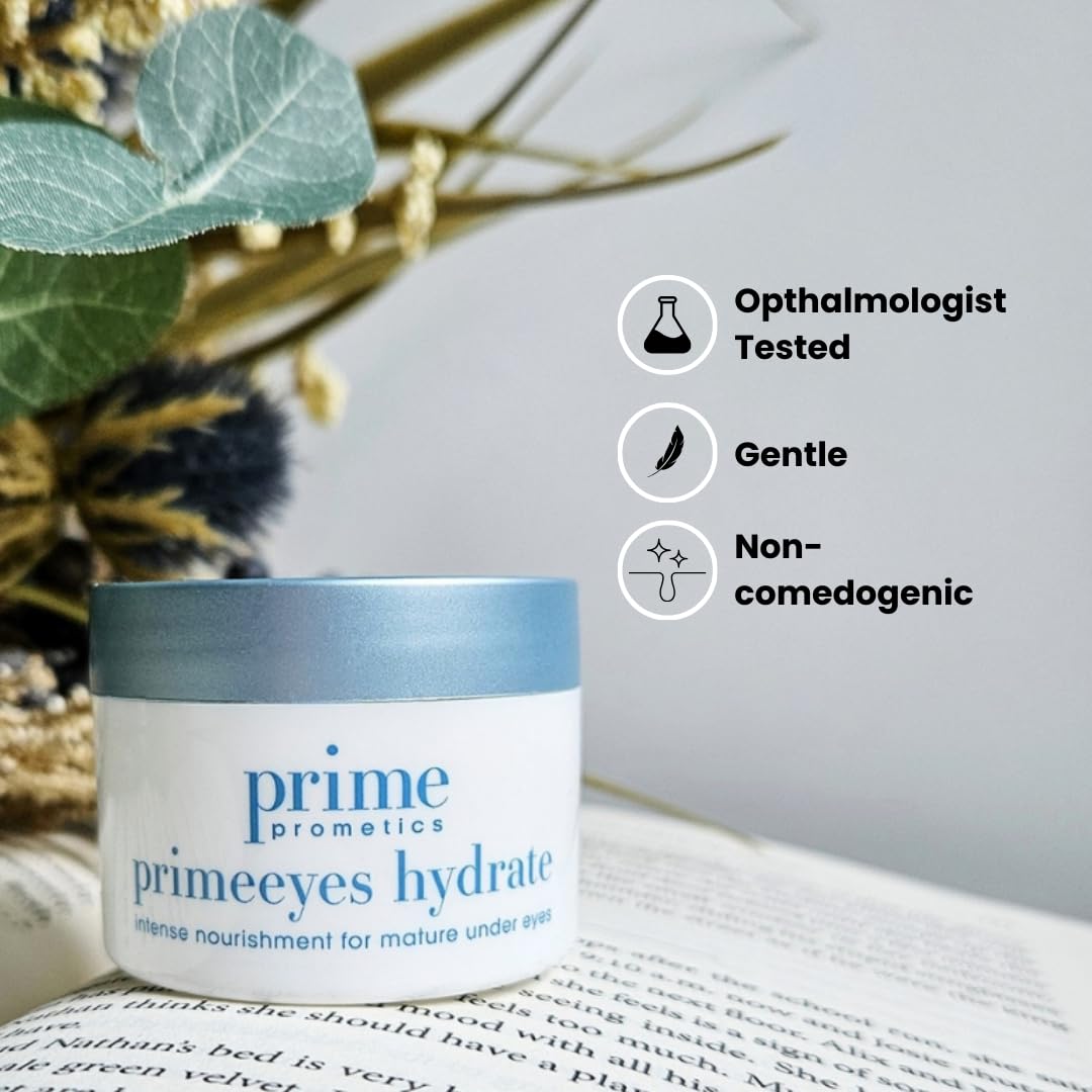 PRIME PROMETICS PrimeEyes Hydrate Under Eye Cream for Mature Women – Hydrating Eye Cream for Dark Circles and Wrinkle Repair – Soft, Glowing & Healthy Under Eyes