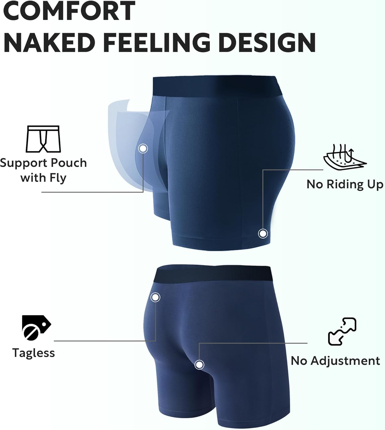 DAVID ARCHY Men's Ultra Soft Underwear Micro Modal Breathable Moisture Wicking Seamless Underwear for Men Multipack