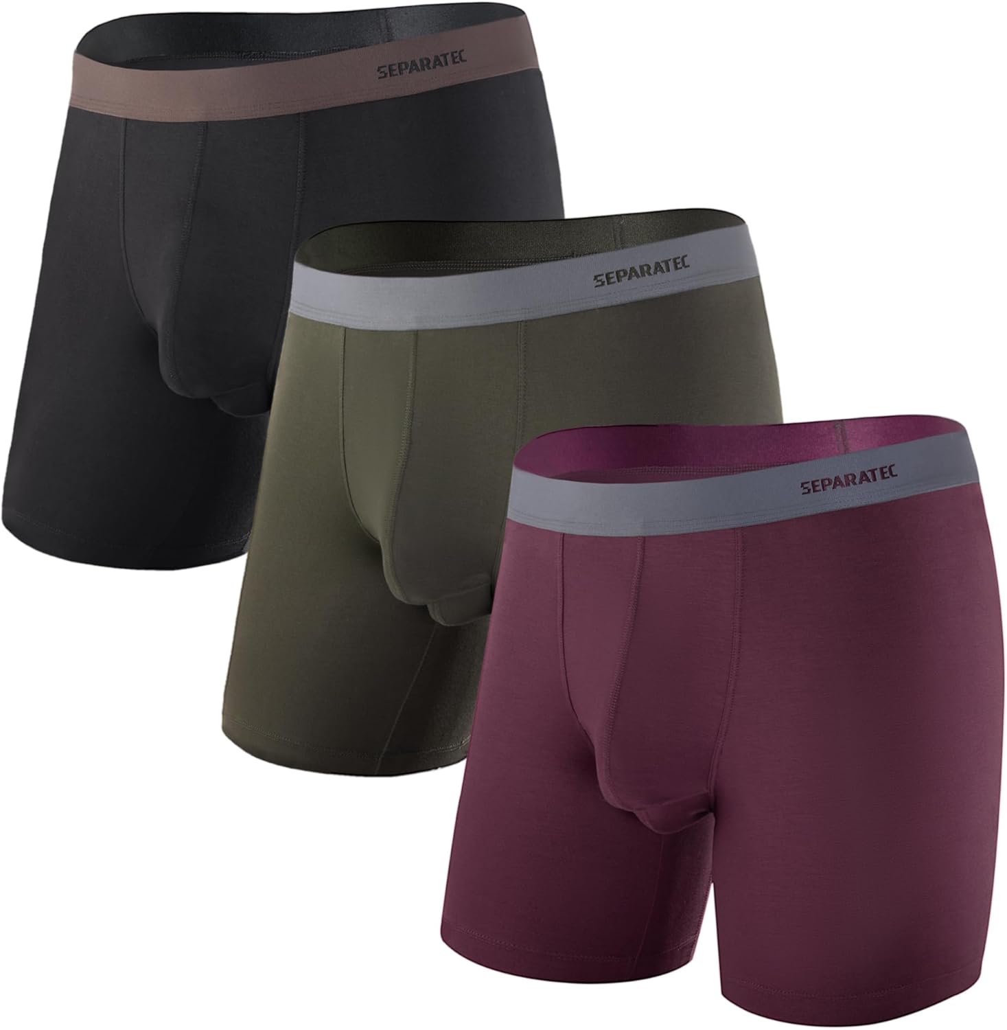 Separatec Mens Underwear with Pouch Moisture Wicking Rayon Made From Bamboo Underwear Men Breathable Boxer Briefs 3 or 6 Pack