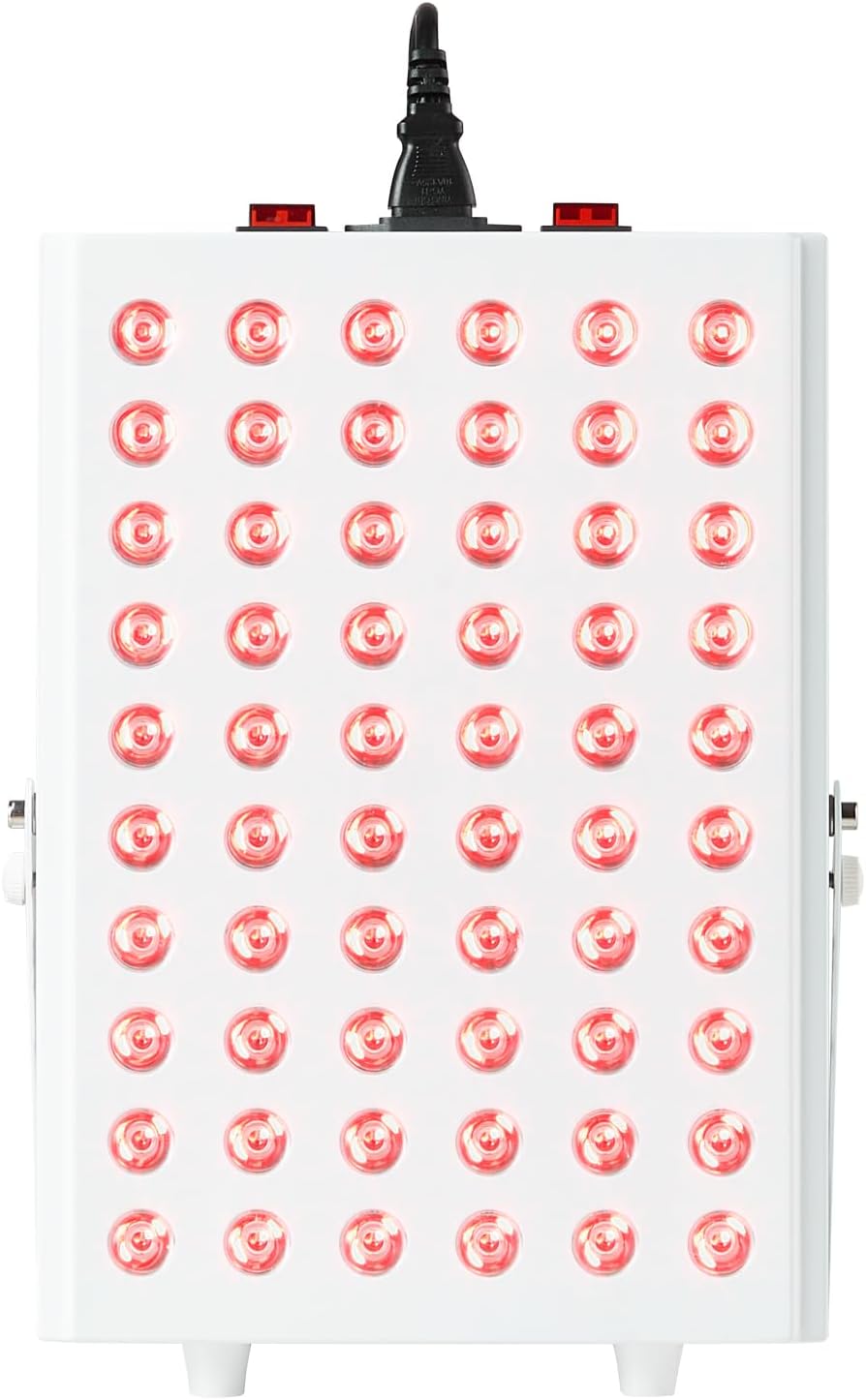 VEVOR Red Light Therapy for Body Face, 60 Dual-Chip LEDs, Red 660nm & Near Infrared 850nm Combo, High Power Red Light Therapy Panel for Recovery, Pain Relief, Wound Healing, Skin Health, 80W