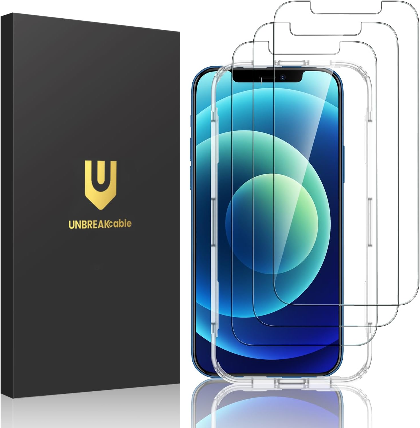 UNBREAKcable 3-Pack Screen Protector for iPhone 16 Pro, Double Shatterproof Tempered Glass [Easy Installation Frame] [9H Hardness] [99.99% HD Clear] [Case Friendly] for iPhone 6.3 inch