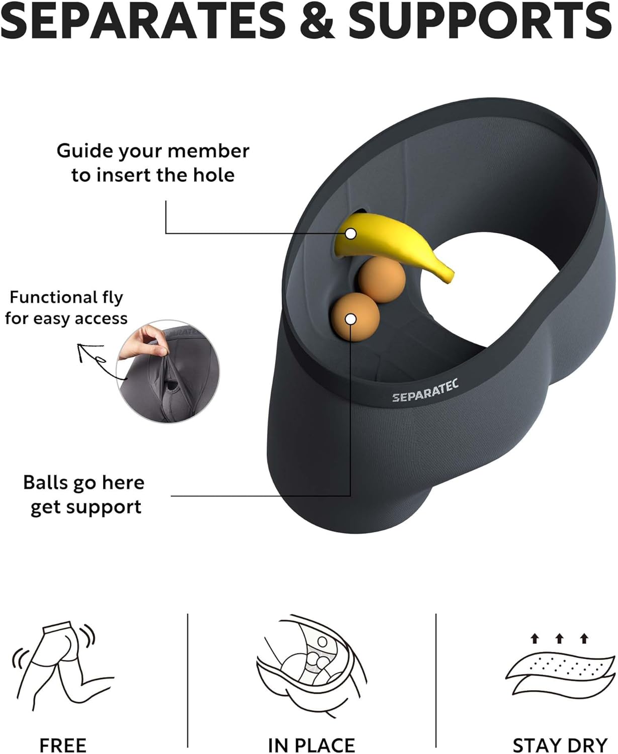 Separatec Cotton Dual Pouch Men's Underwear Comfortable Soft Breathable Everyday Boxer Briefs for men 7 Pack