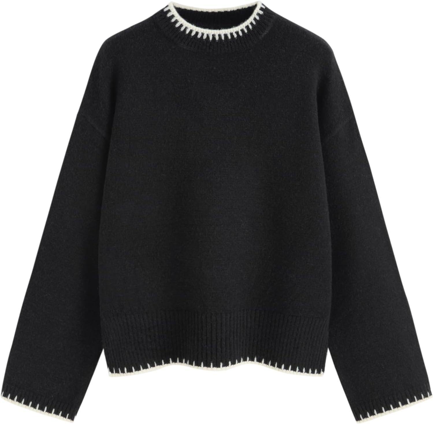 CIDER Womens Sweater Long Sleeve Split Hem Color Block Crew Neck Tops Fall Outfits