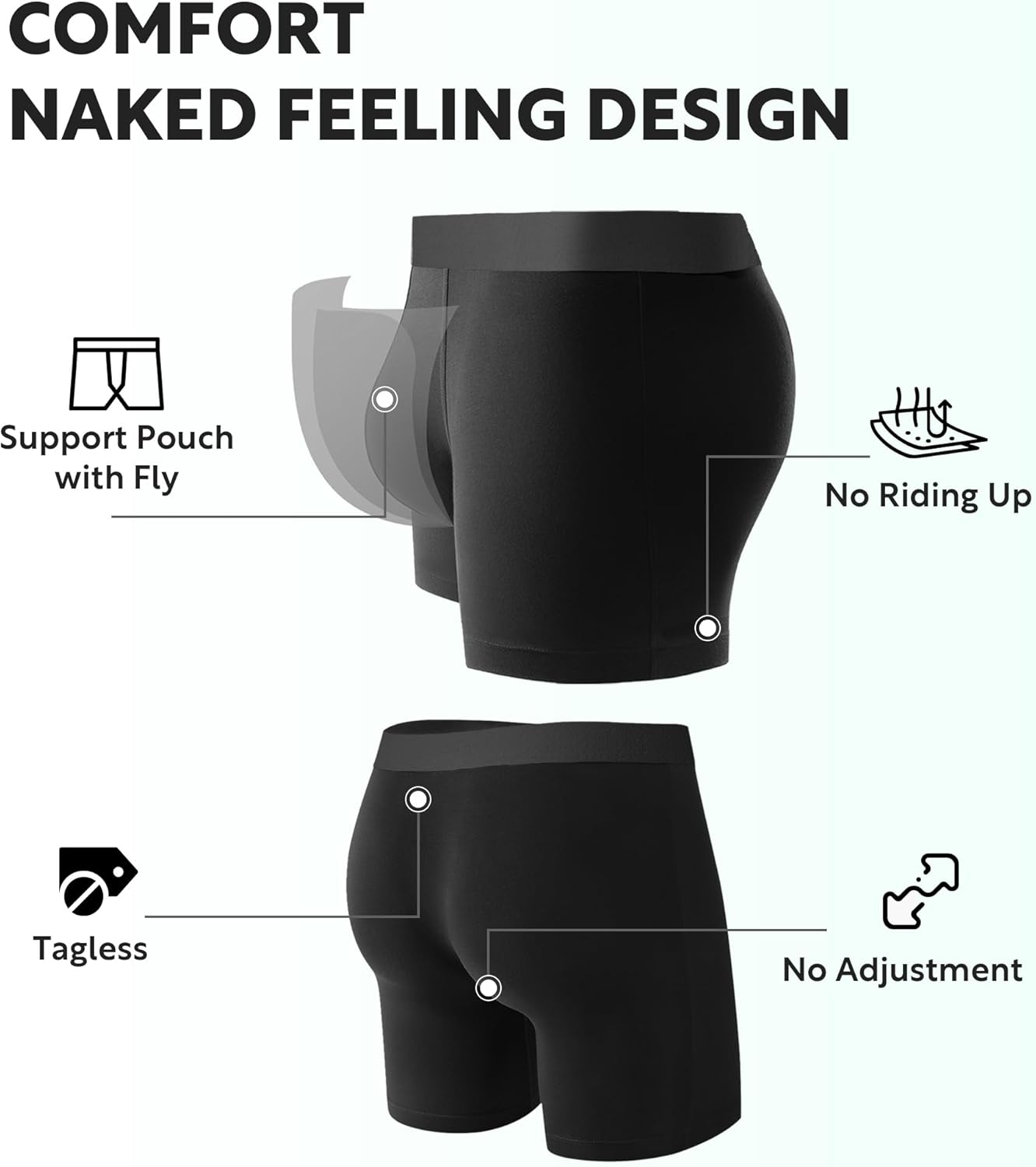 DAVID ARCHY Men's Ultra Soft Underwear Micro Modal Breathable Moisture Wicking Seamless Underwear for Men Multipack