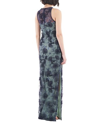 JS Collections Women's Applique Maxi Evening Dress Green Size 12 by Steals
