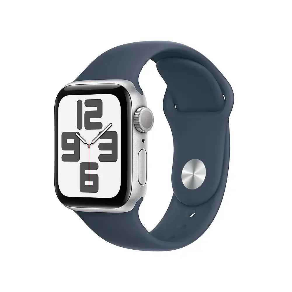 Apple Watch SE GPS 40mm Silver Aluminum Case with Storm Blue Sport Band - S/M by Apple