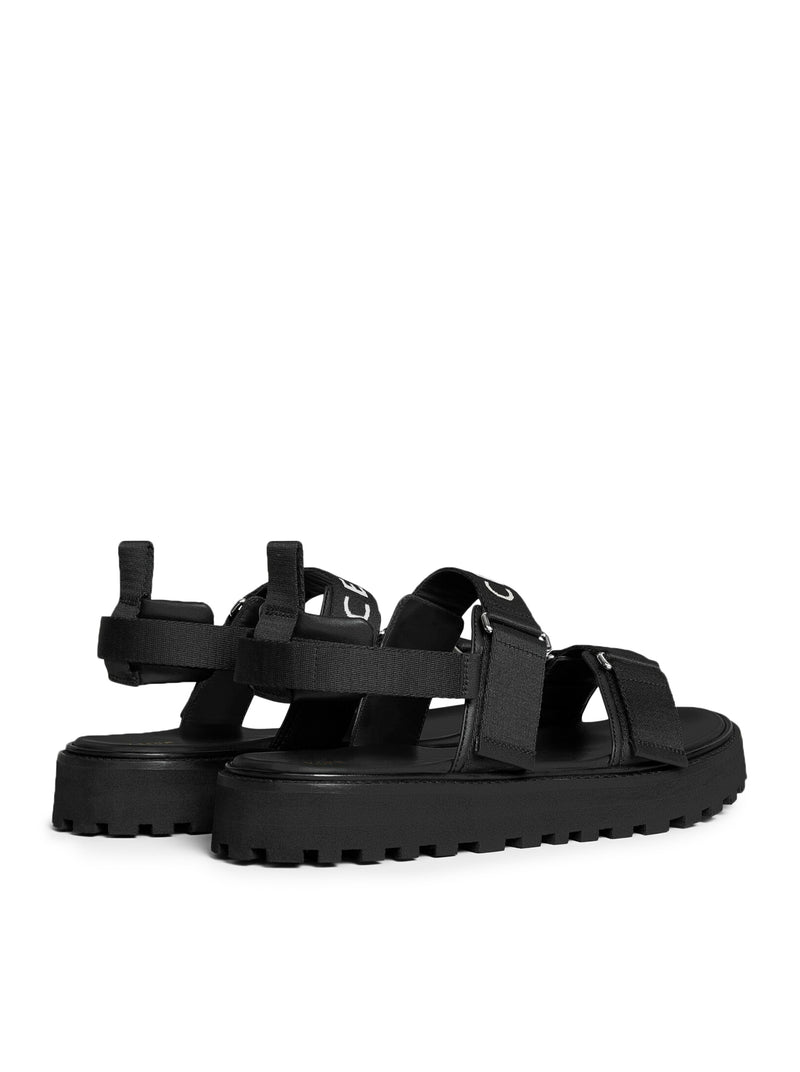 Celine Men Billie Celine Strapple Sandal In “Celine” Jacquard And Calfskin