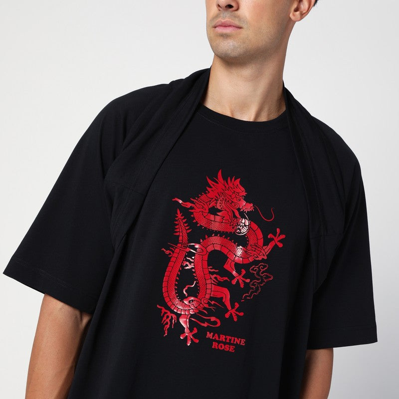 Martine Rose Oversized Black T-Shirt Celebration With Print Men