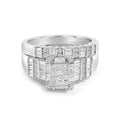 Sterling Silver 1.0 Cttw Diamond Composite Head Bridal Engagement Ring Set