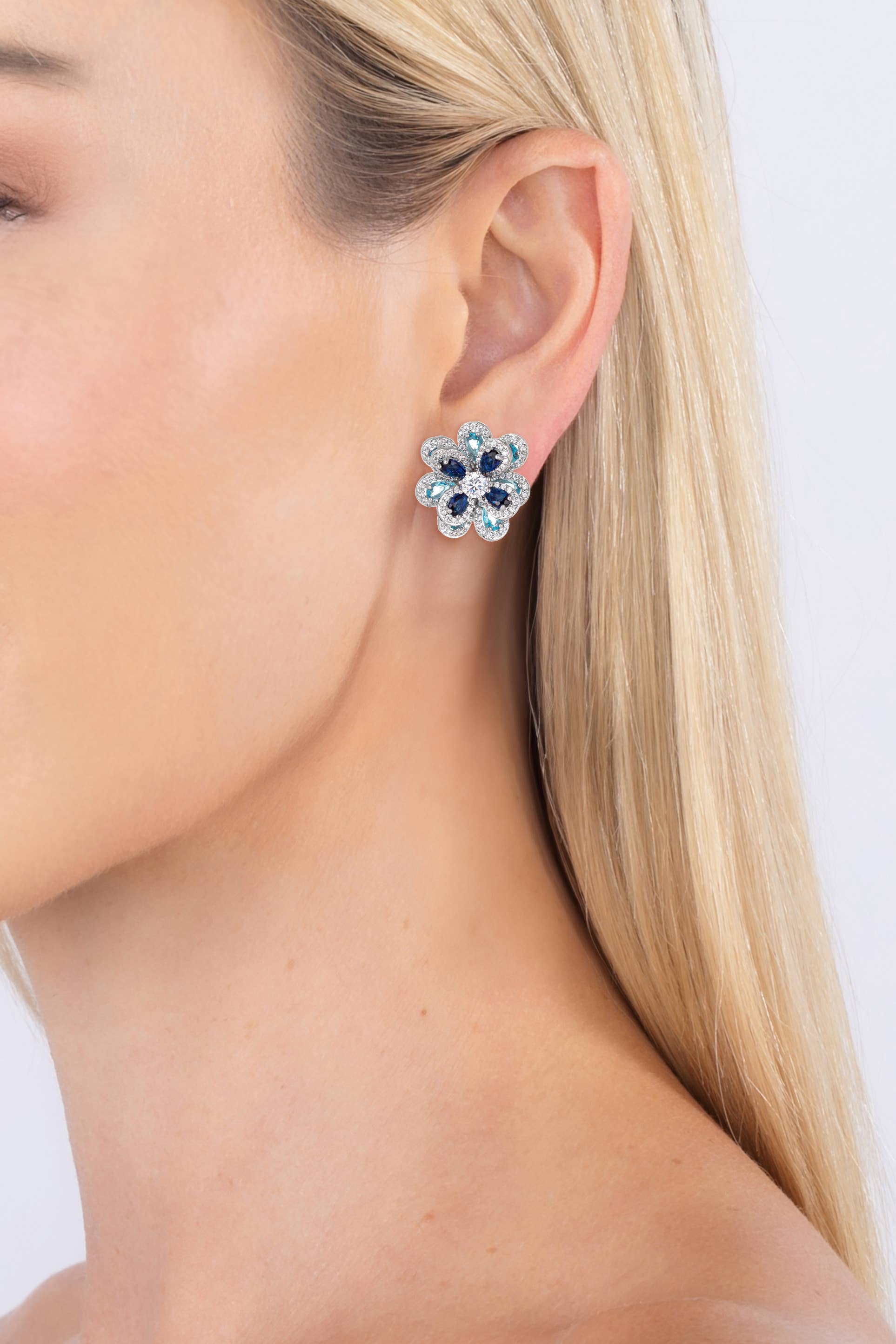 Lizzie CZ Earrings - Silver