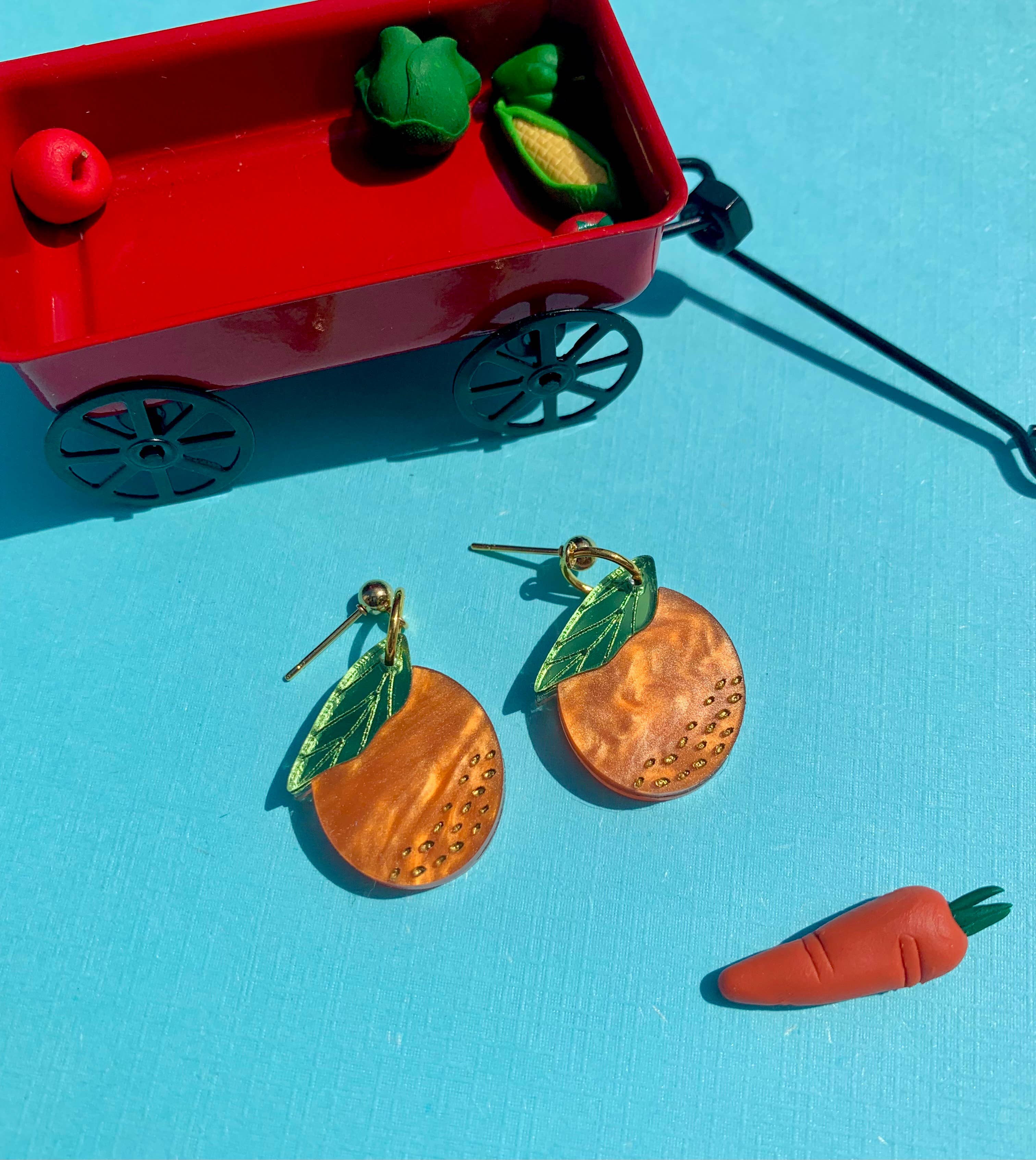 Mini Oranges Acrylic Earrings