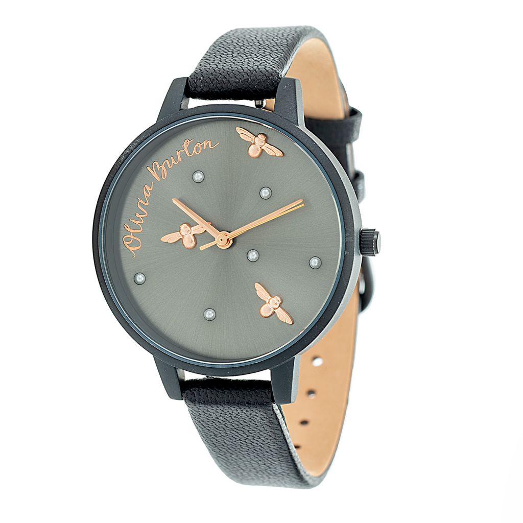 Olivia Burton Women's Pearly Queen Quartz Bee Motif Strap Watch by Steals
