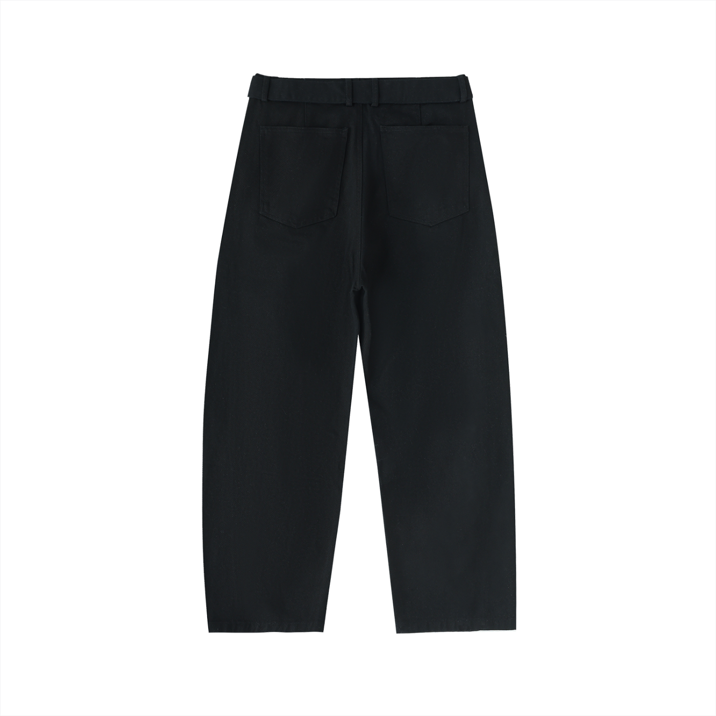 New Style Fashion Lookbook Twisted-Seam Belted Curved-Blade Pants