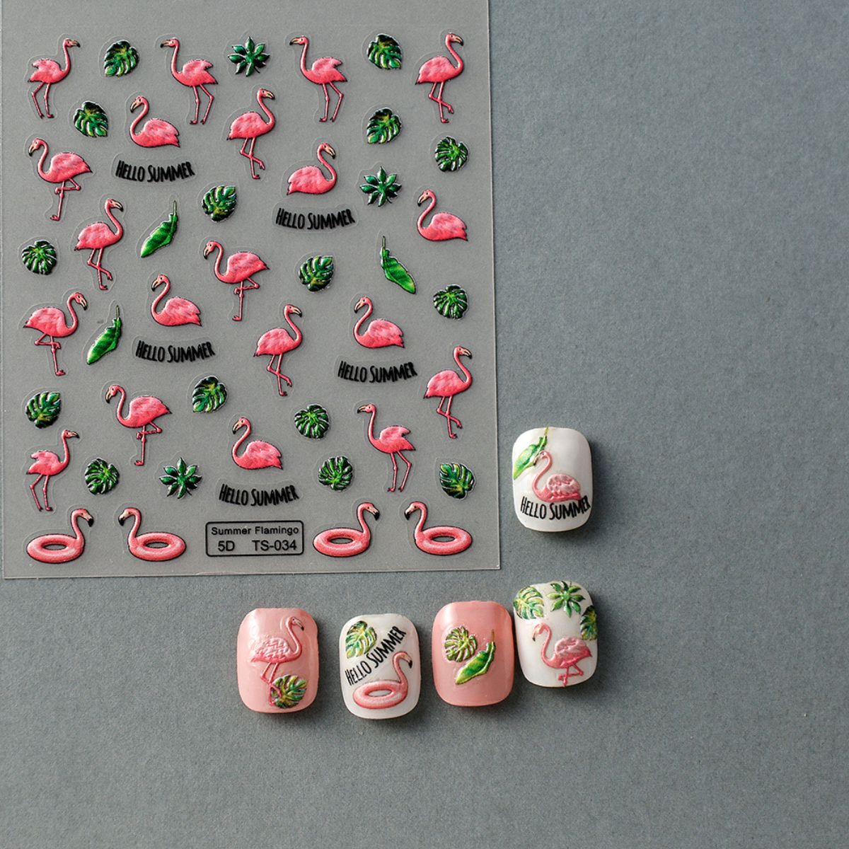 Summer Flamingo Nail Art Stickers