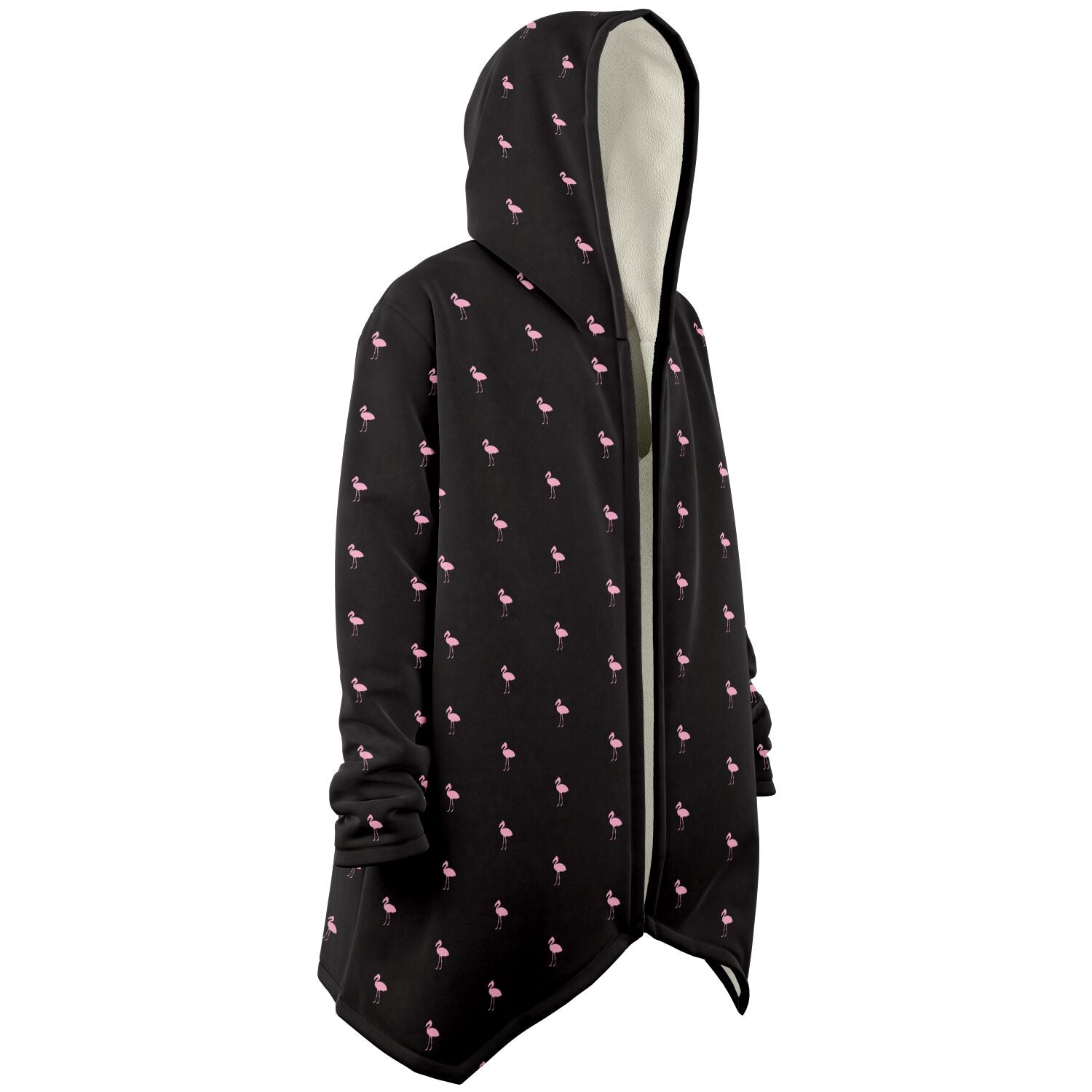 Black Classic Flamingo Cloak Hoodie