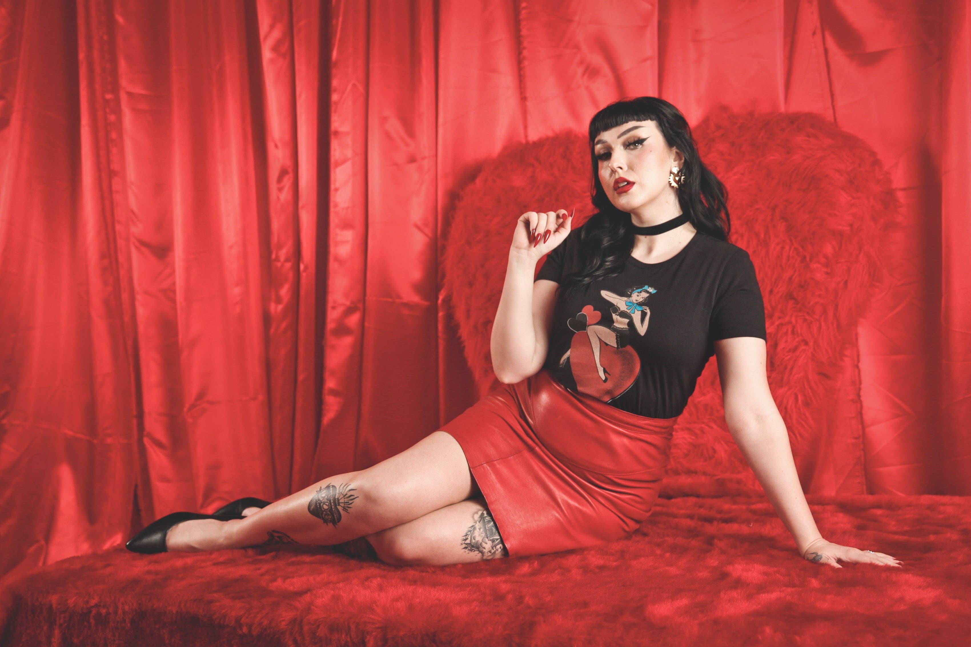 All My Love Fitted Tee in Black by Mischief Made