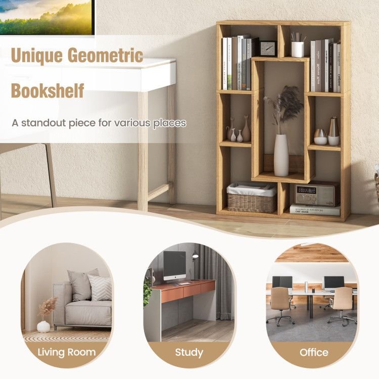 7-Cube Geometric Bookshelf Modern Decorative Open Bookcase