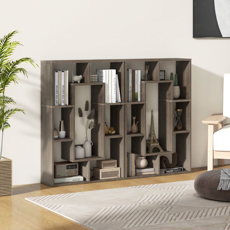 7-Cube Geometric Bookshelf Modern Decorative Open Bookcase