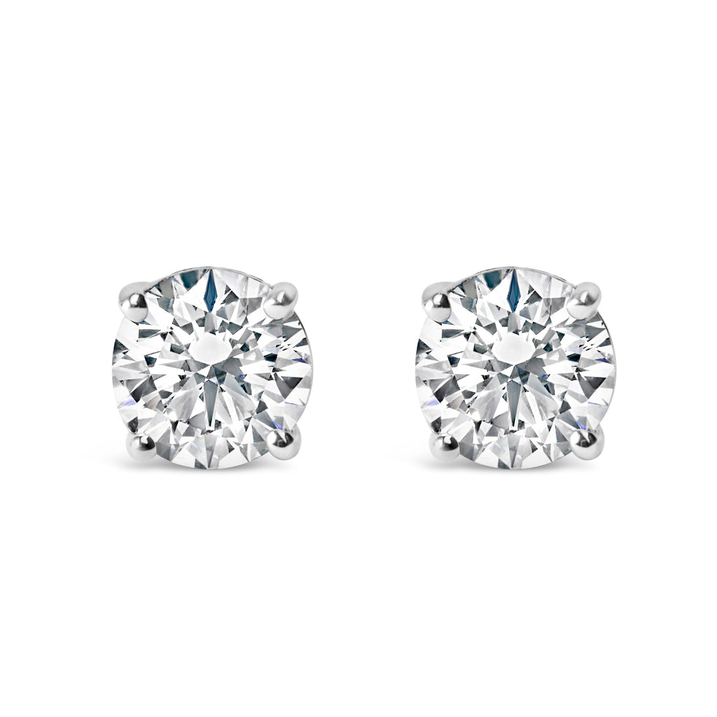 IGI Certified 14K White Gold 1 1/2 Cttw Lab Grown Diamond Solitaire Stud Earrings with Screwbacks (H-I Color, VS1-VS2 Clarity)