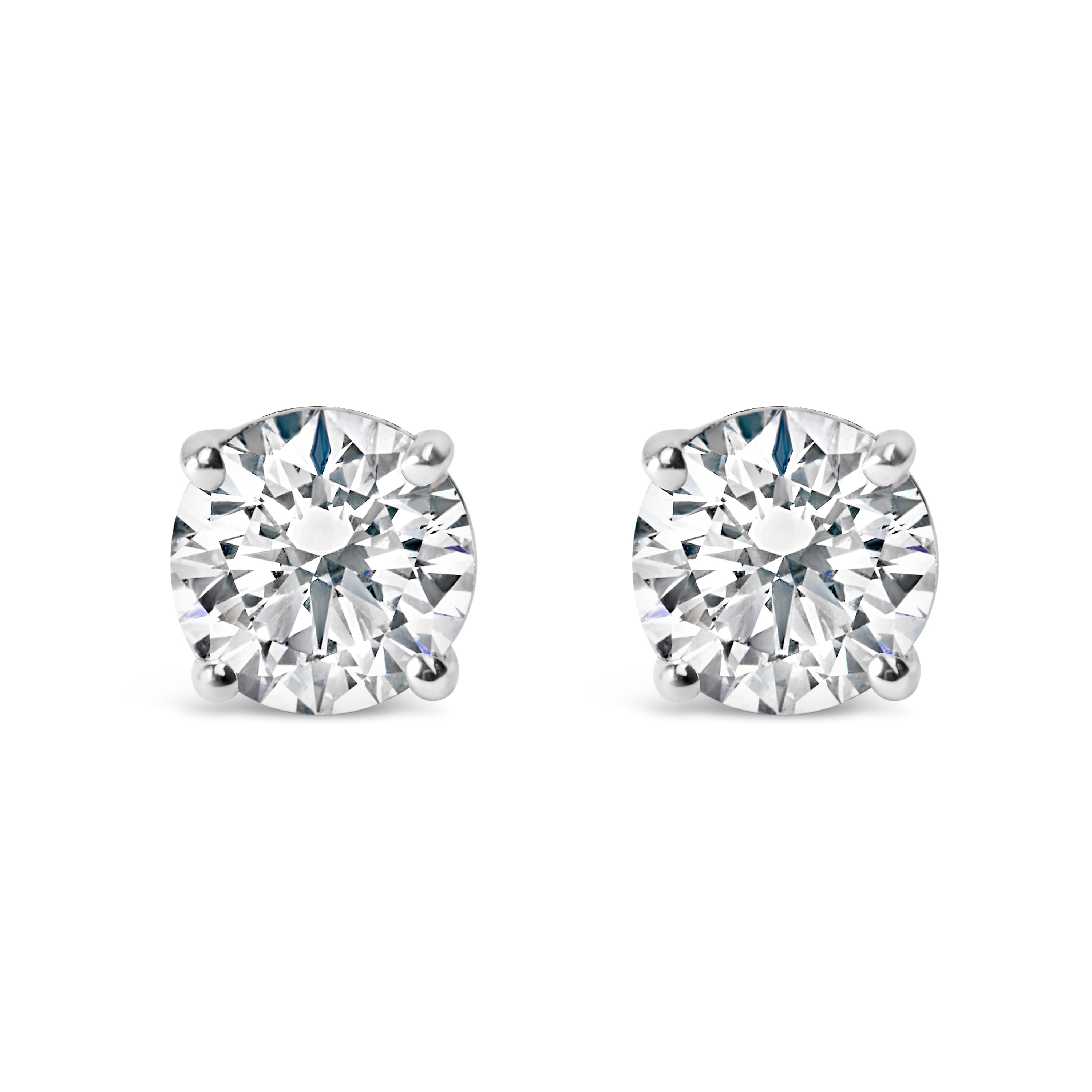 IGI Certified 14K White Gold 1 1/2 Cttw Lab Grown Diamond Solitaire Stud Earrings with Screwbacks (H-I Color, VS1-VS2 Clarity)