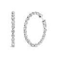 14K White Gold 5.00 Cttw Lab Grown Diamond Inside-Out Hoop Earring