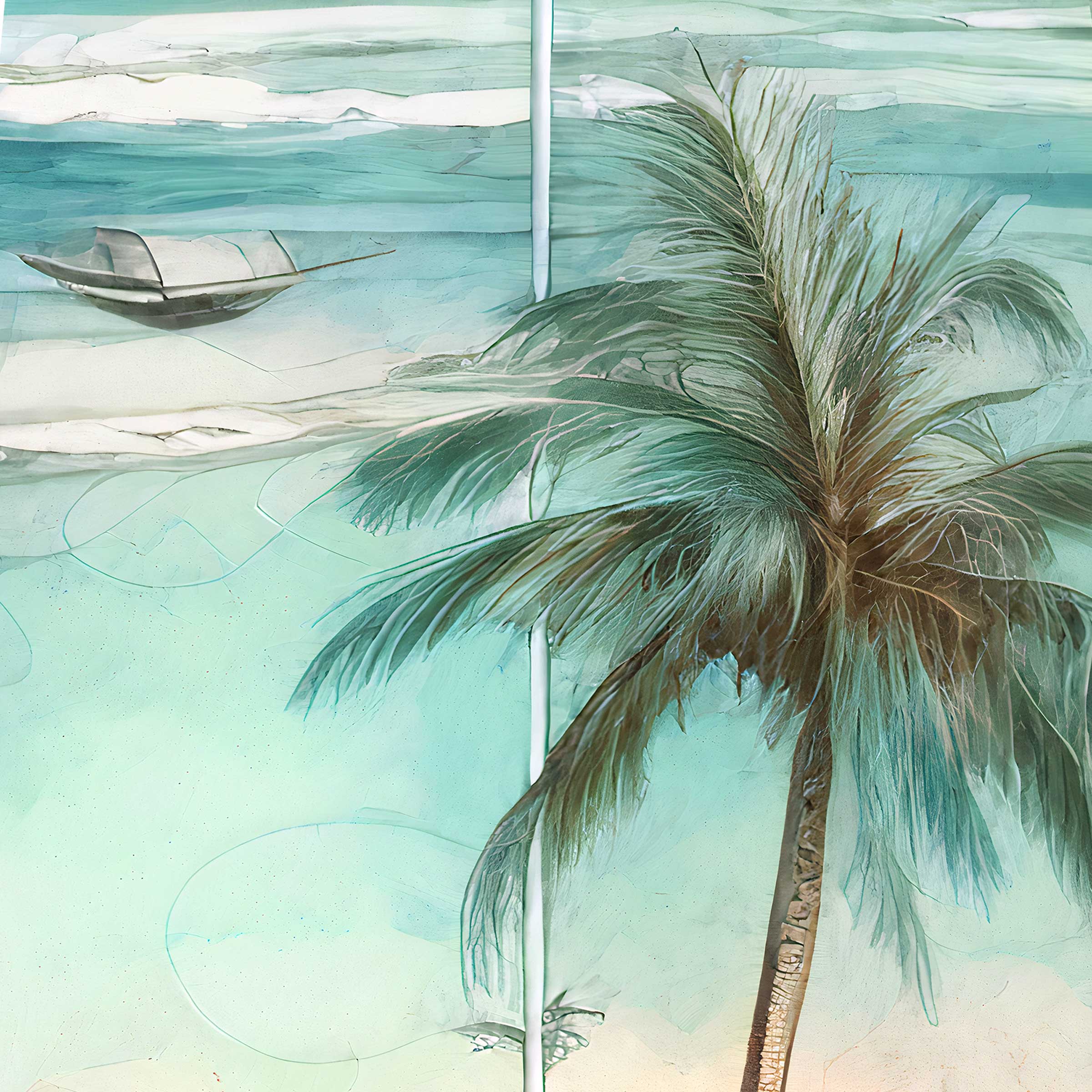Tropical Palm Surfboard Coastal Wall Art by G. DeBrekht - Coastal Holiday Decor - 8490112HS