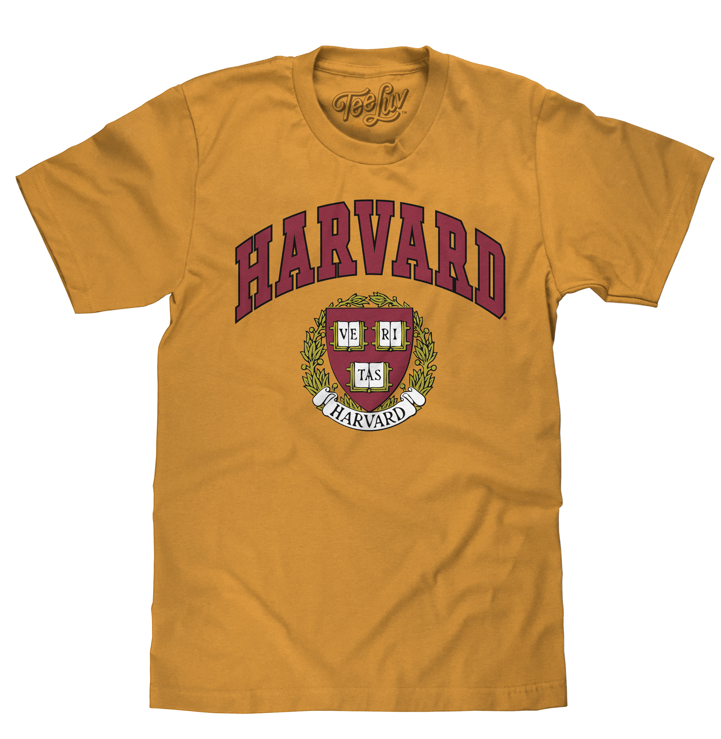 Harvard Veritas Shield College T-Shirt - Mustard Yellow