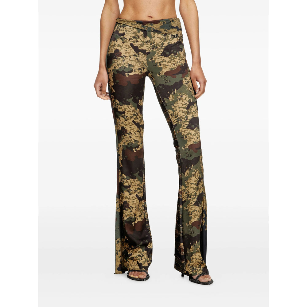 Diesel Green Trousers - Flared Trousers Women