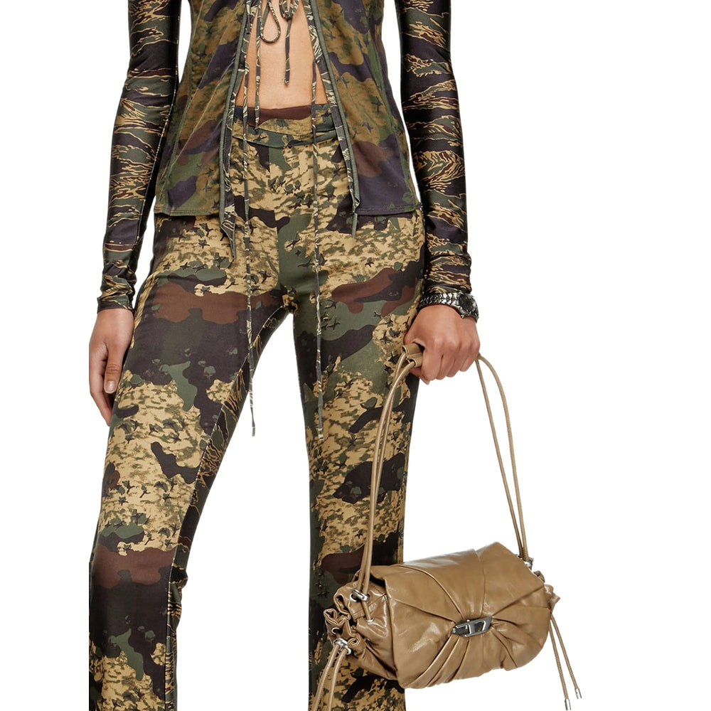 Diesel Green Trousers - Flared Trousers Women