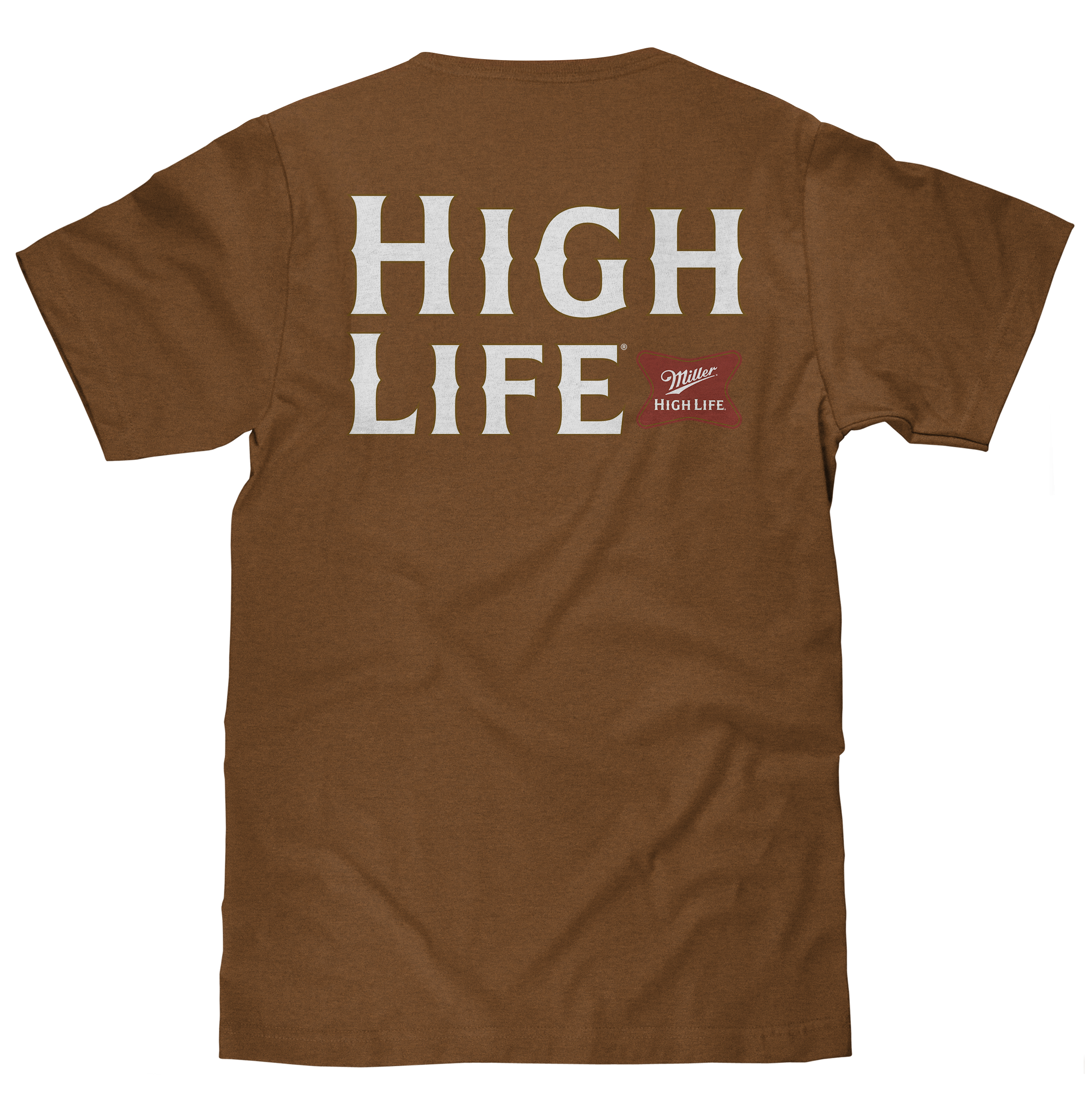 Miller High Life Front and Back Logo T-Shirt - Brown Sugar