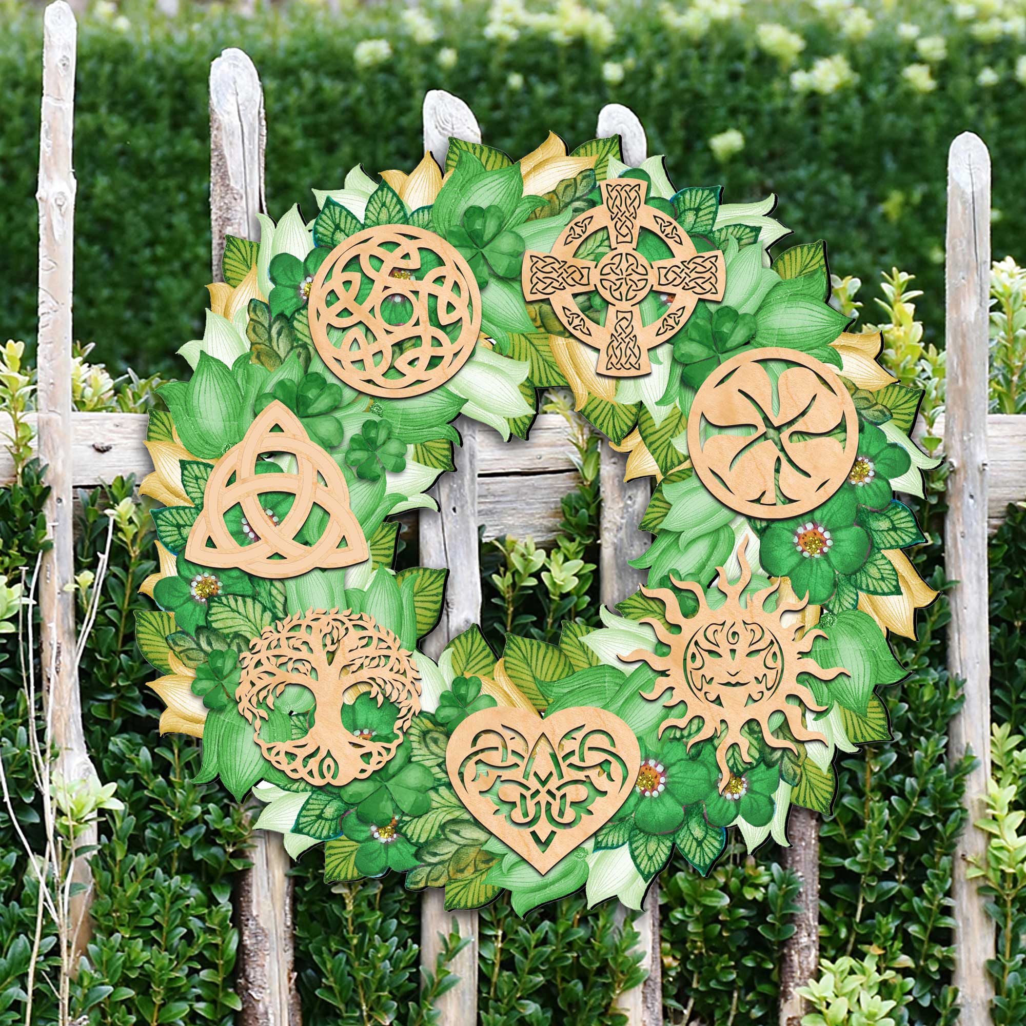 Irish Celtic Wreath Holiday Door Decor by G. DeBrekht - Celtic Decor - 8185319H